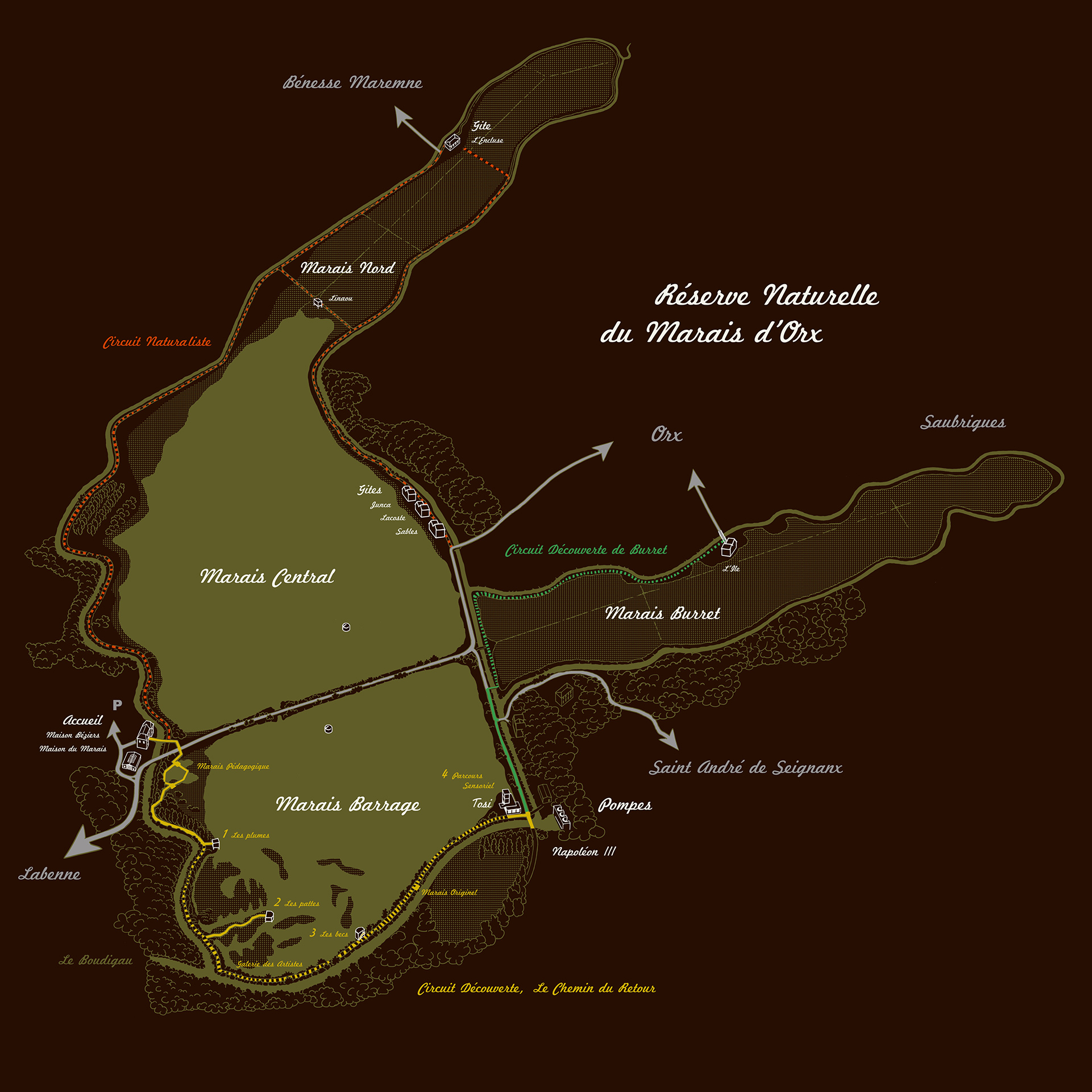 Carte du Marais d'Orx